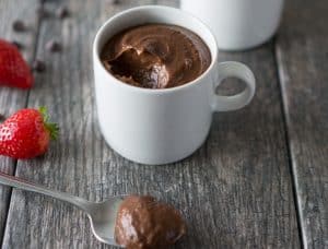 Chocolate Avocado Pudding Cup with Spoon