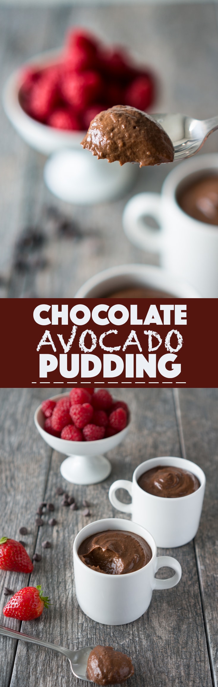Chocolate Avocado Pudding Cups - We are loving this simple, 7-ingredient vegan dessert recipe for Chocolate Avocado Pudding Cups! Avocado + Cocoa + Peanut Butter + Banana + Coconut Nectar + Vanilla + Salt ♥ Just can't get enough! | freeyourfork.com