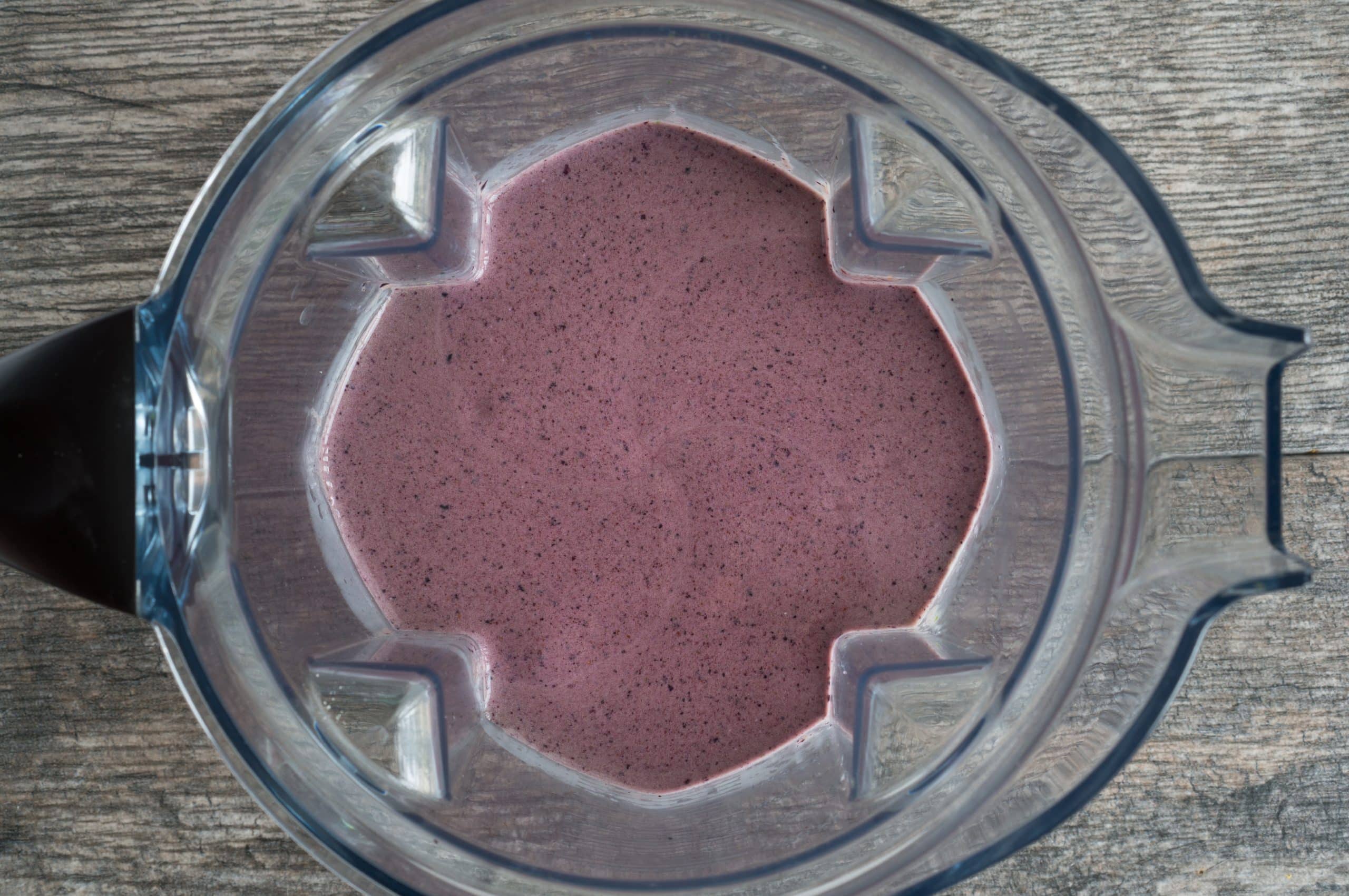 Blueberry Avocado Spinach Smoothie shown fully blended freeyourfork