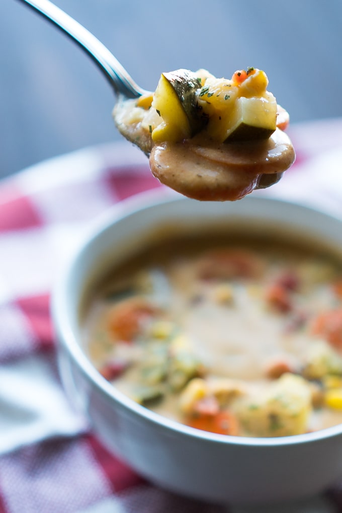 Creamy Vegetable Soup Spoon