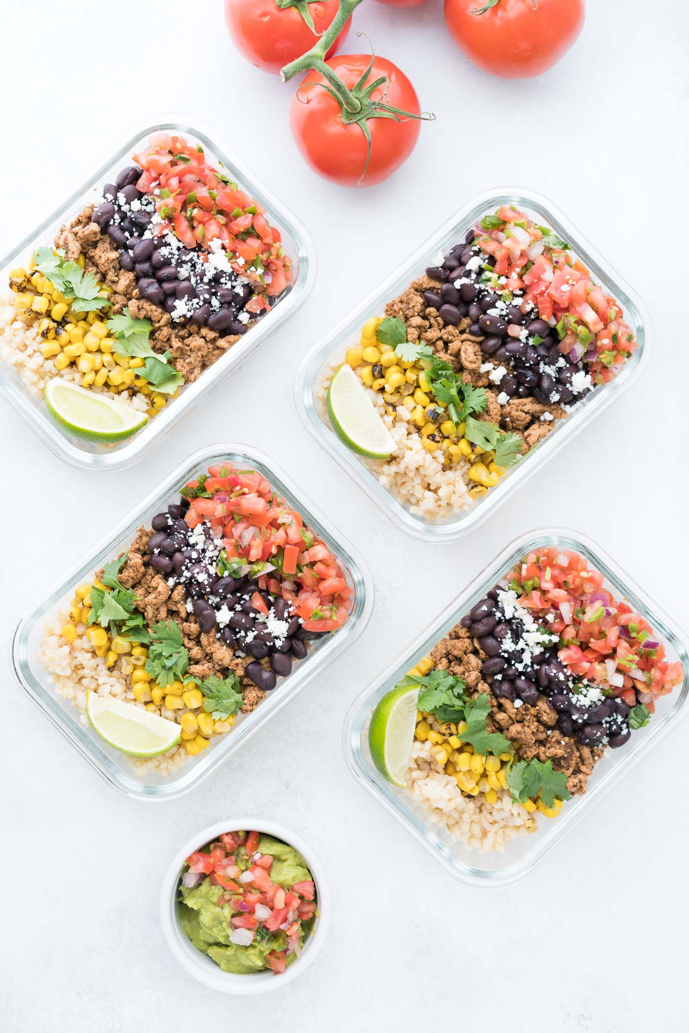 Meal Prep Burrito Bowls via Free Your Fork