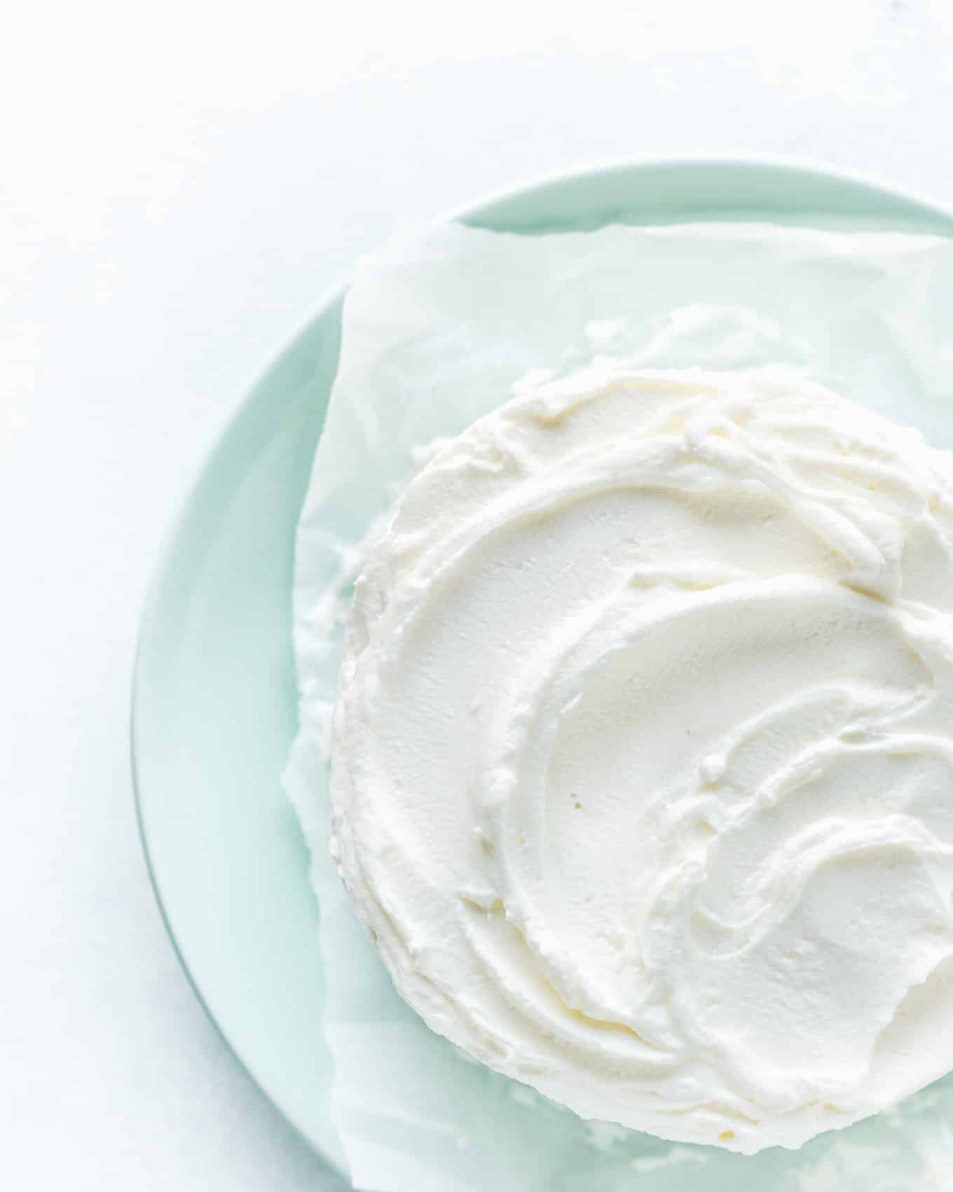 Greek Yogurt Cream Cheese Swirled on Plate
