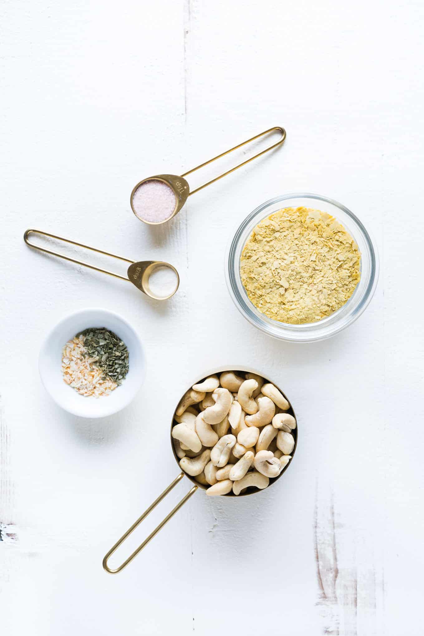 Vegan Parmesan Cheese Ingredients On Table