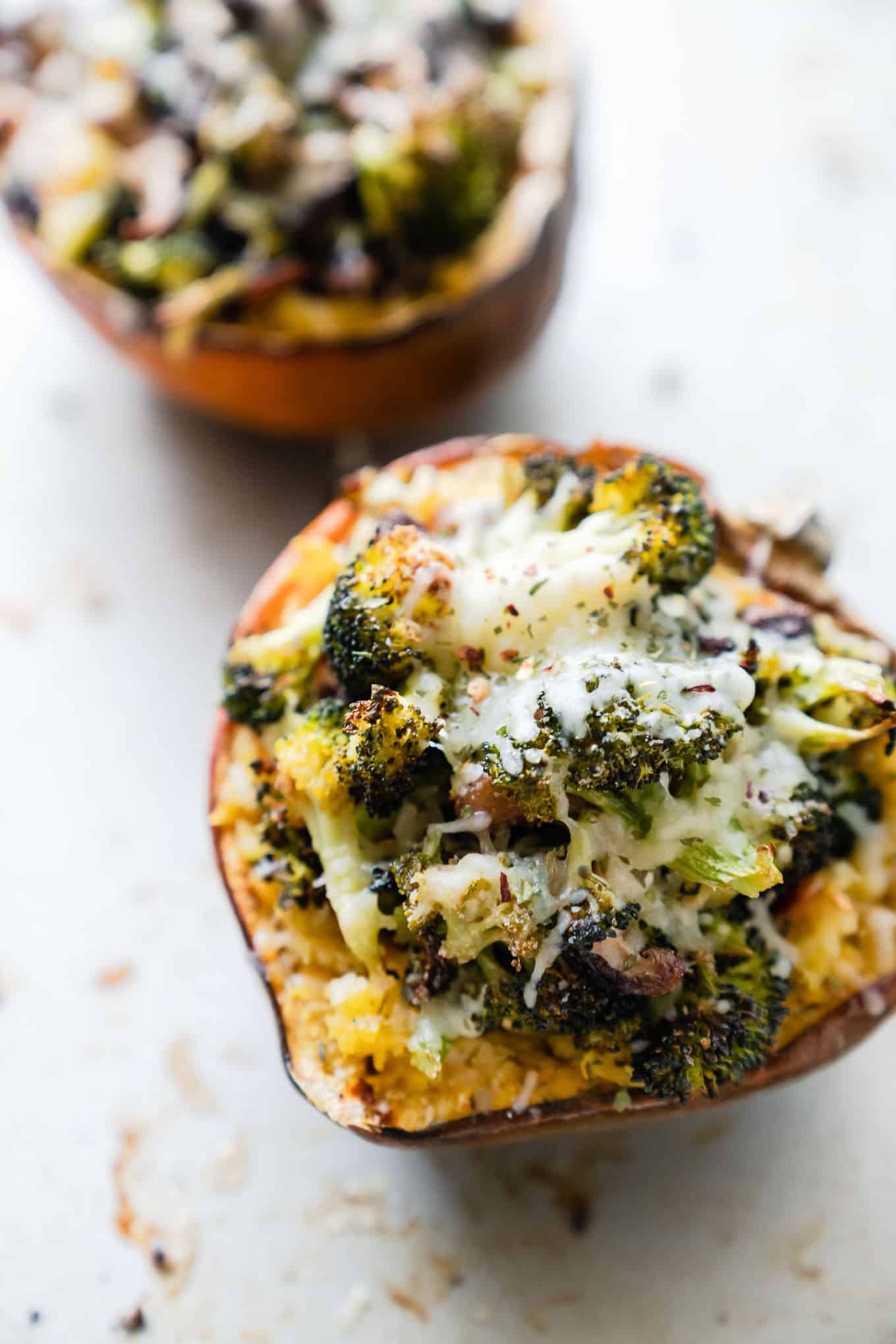 Roasted Stuffed Acorn Squash with Cheese